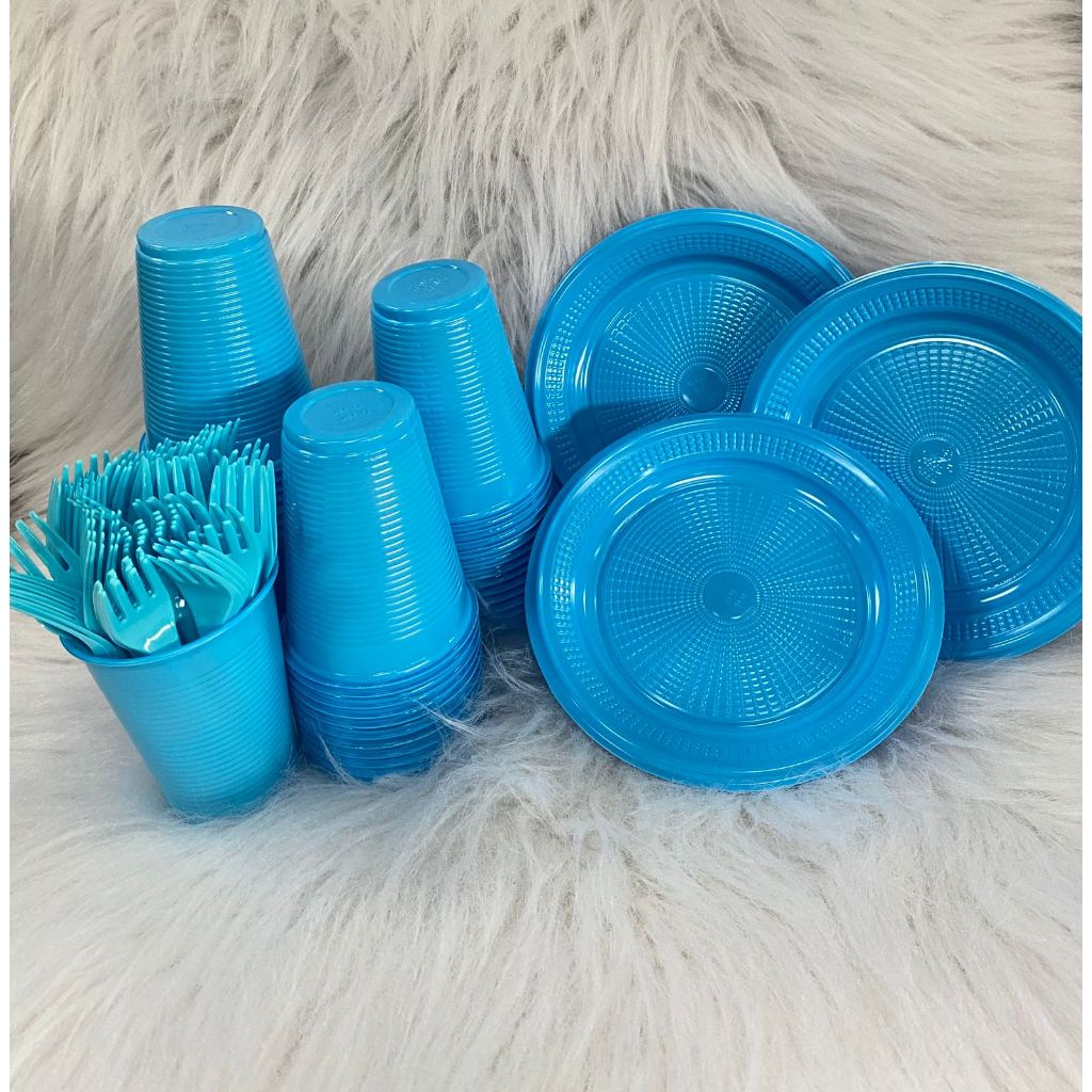 KIT  ANIVERSÁRIO AZUL CLARO 150 PEÇAS em Oferta na Shopee
