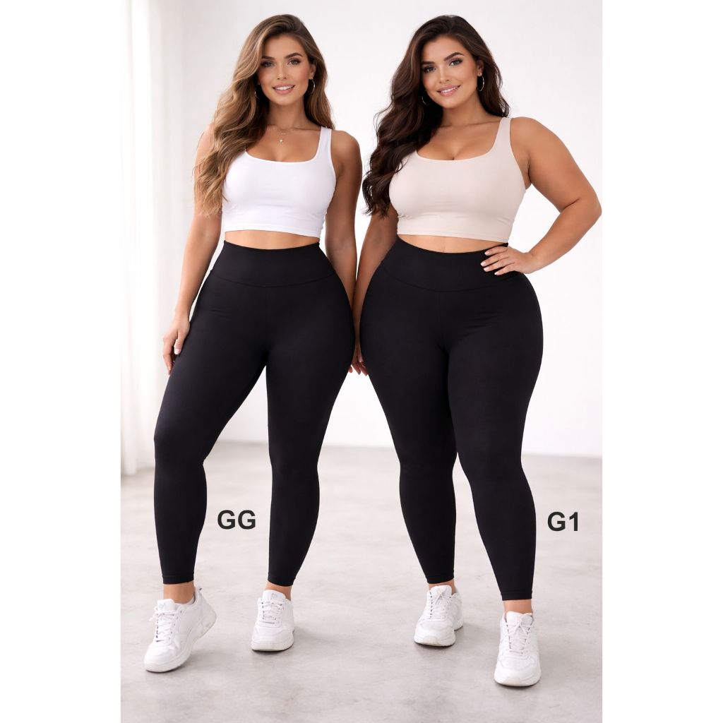 Calça leg ginastica inverno legging  PLUS SIZE Suplex Premium Felpuda Plus Size GG G1 Tamanho Grande Cintura alta