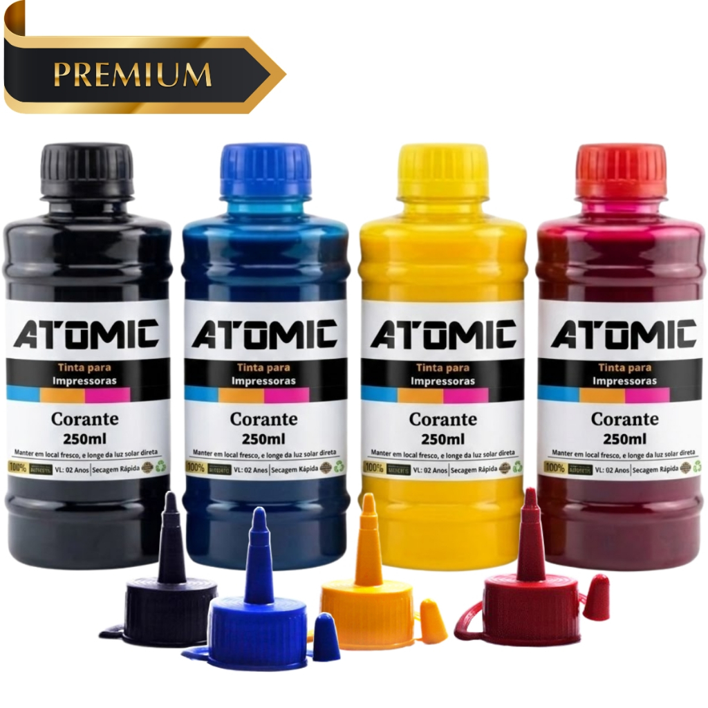 Kit 1 Litro Tinta para Epson Ecotank Série L L110 L3250 L3210 L4260 L5290 L6270 L5190 L6171 Atomic em Oferta na Shopee