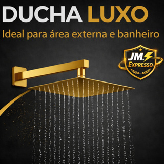 DUCHA DOURADA 20x20 INOX 304 QUADRADO em Oferta na Shopee