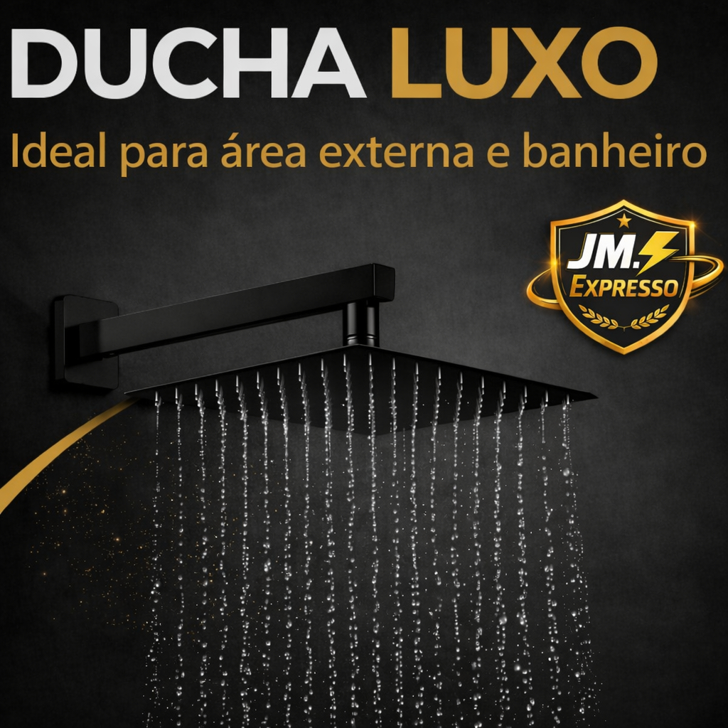 CHUVEIRO DUCHA 20x20 INOX 304 QUADRADO RETO/ARTICULADO