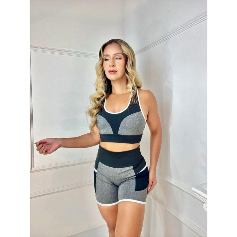 Conjunto Fitness Feminino Premium Suplex Academia Cintura Alta Não Transparente