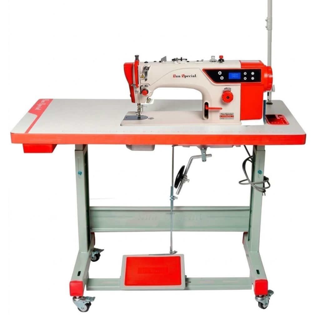 Máquina de Costura Industrial Reta Direct Drive SS18D-PR-QI Sun Special 550W 5000ppm 110V 220V com Mesa Inclusa