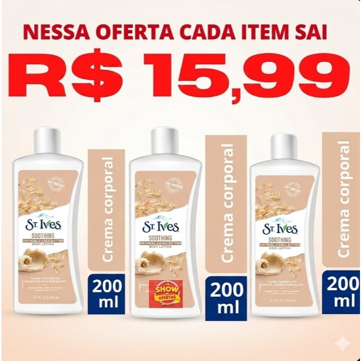 St. Ives Hidratante Corporal Aveia e Manteiga de Karité - 600ML