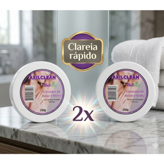 Kit 02 Super Clareador De Axilas E Virilha Axilclean 150 Gr em Oferta na Shopee