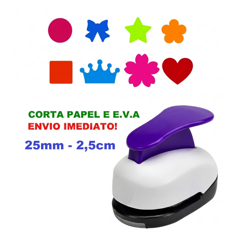 Kit 8 Perfurador Cortador De Eva E Papel Scrapbook - 25mm - 2,5cm
