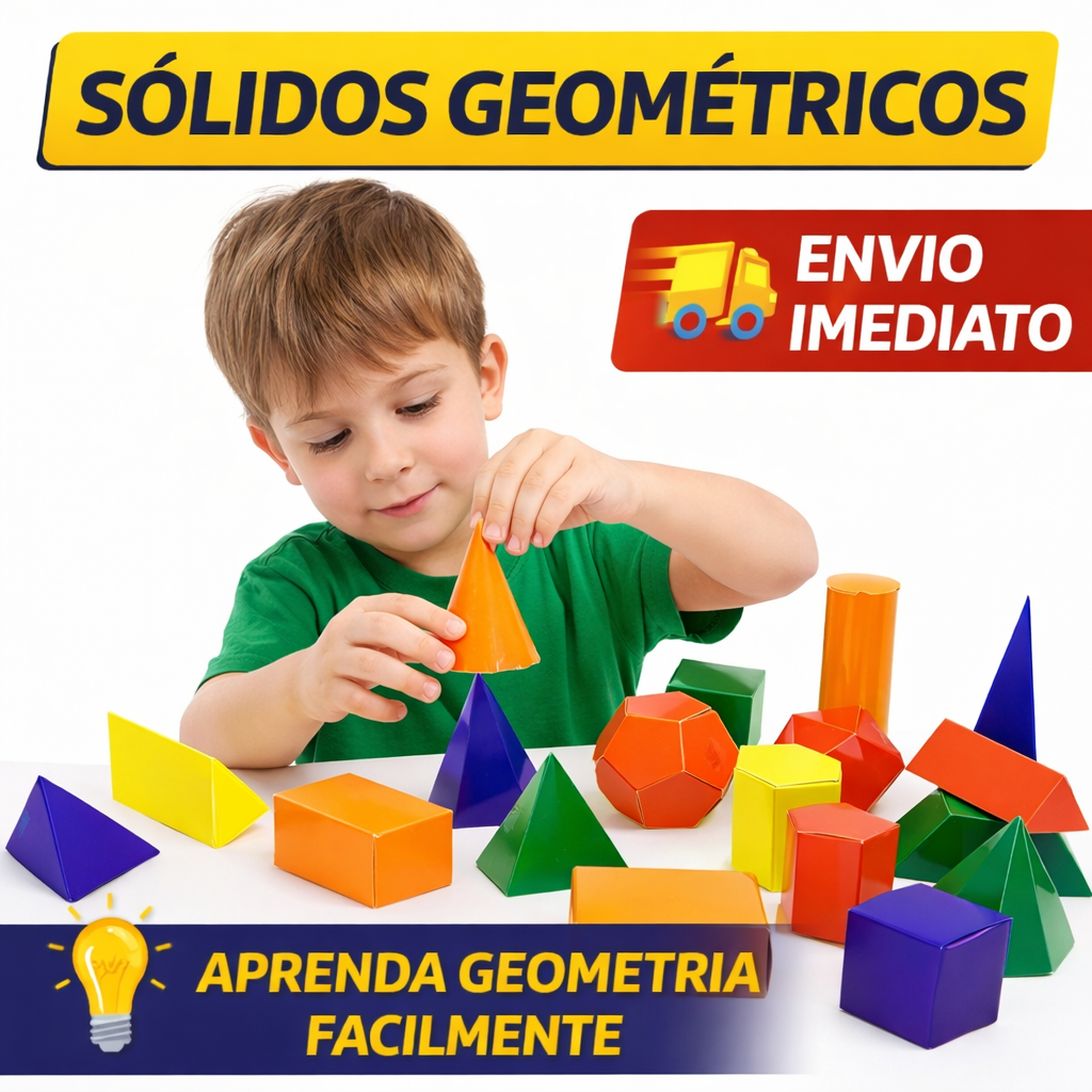 Sólidos Geométricos Planificados - Material Pedagógico para ensino da geometria - Brinquedo Educacional de formas