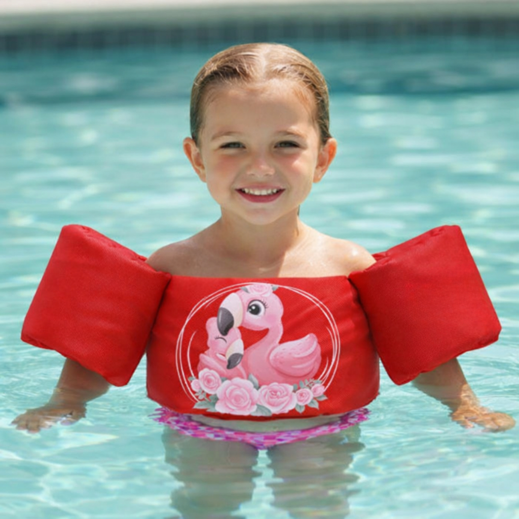 Colete Boia Infantil De Natação Piscina Flutuante de 1 a 6 anos Com Trave De Segurança