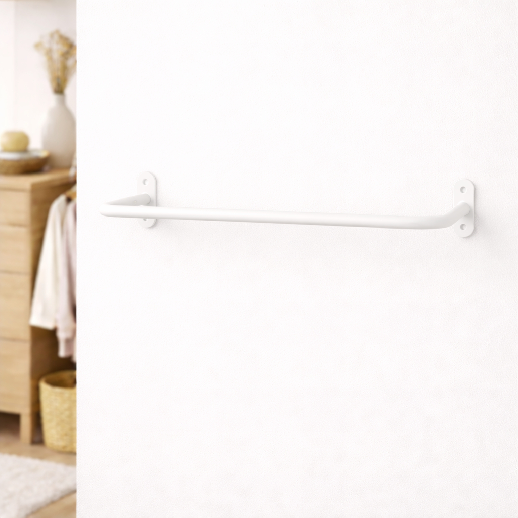 Arara Suporte de Roupas 60cm Reforçado de Parede Closet/Loja  - BRANCO