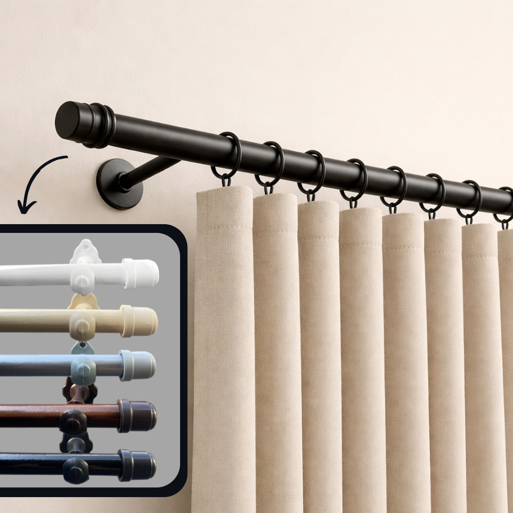 Kit Varão Completo P/ Cortina 1,50 Metros Resistente 19mm Várias Cores Envio Imedito