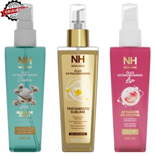 Kit Óleo Extraordinário Para Cabelos Lisos e Cacheados NEW HAIR Proteção Térmica e Brilho em Oferta na Shopee