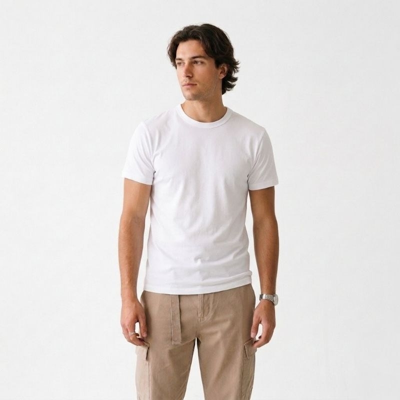 Camiseta Básica Malha Fria PV 67/33 Masculina | Trabalho e Casual em Oferta na Shopee