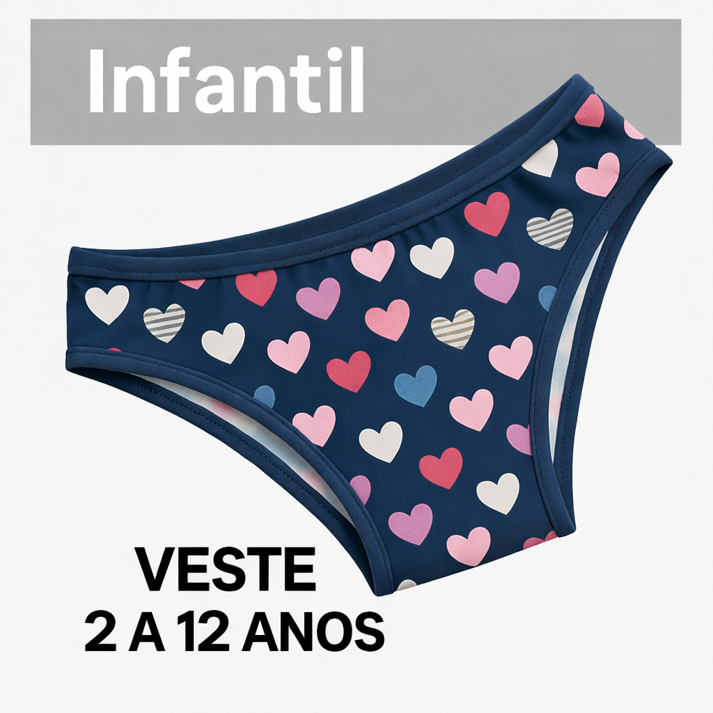 Kit 10 ou 5 Calcinhas Infantis Para Meninas De 2 a 12 anos Mircrofibra Com Forro 100% Algodão