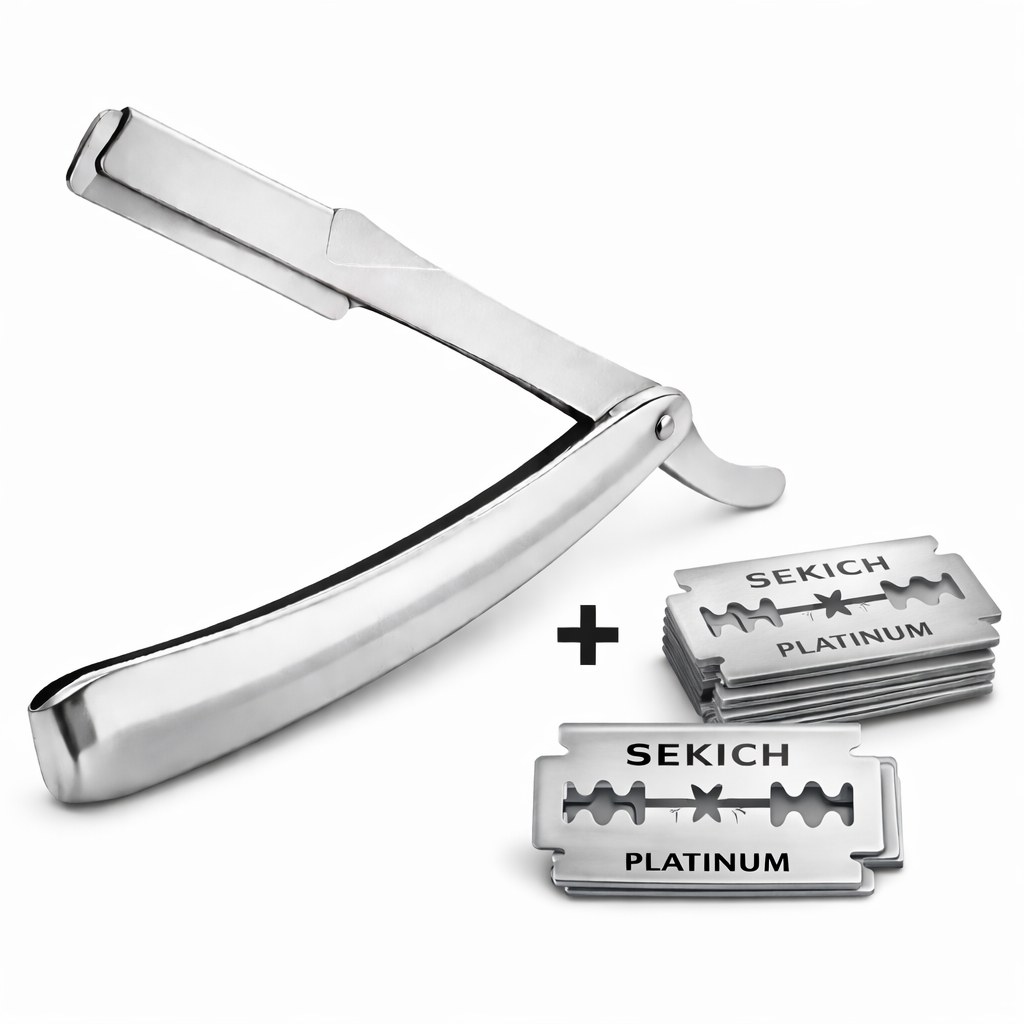 Kit Navalha Super Leve Profissional + 10 Lâminas Platinum Navalhete Inox em Oferta na Shopee