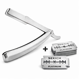 Kit Navalha Super Leve Profissional + 10 Lâminas Platinum Navalhete Inox em Oferta na Shopee