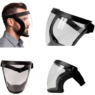 Máscara Protetora Facial Premium Policarbonato Com Silicone Ajustável Preta em Oferta na Shopee