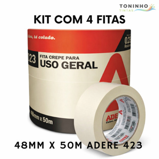 Kit 4 Fita Crepe Adere Uso Geral 48mm X 50m Pintura Proteção Uso Geral em Oferta na Shopee