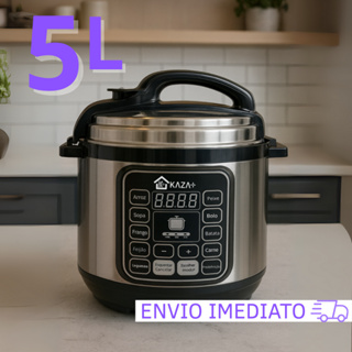 Panela de Pressão Elétrica 5L Inox Painel Digital Preta 110V ou 220V Kaza+ em Oferta na Shopee