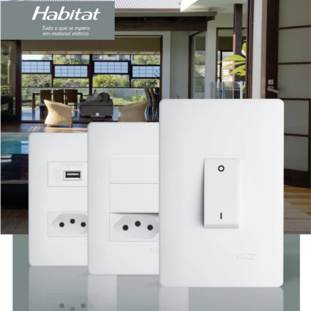 Interruptores Tomadas Fame Habitat Branco Vários modelos — imagem 2 de 2