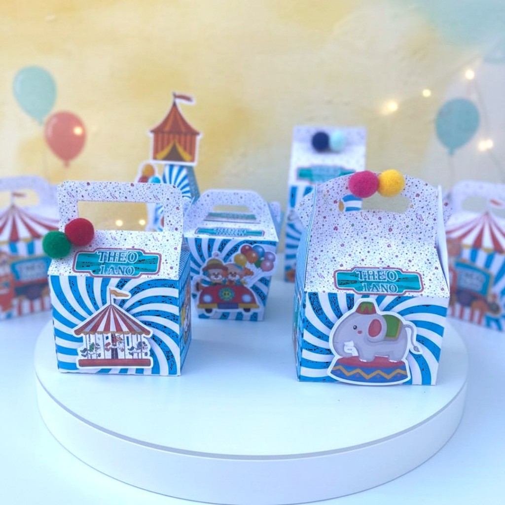 KIT CAIXINHAS PERSONALIZADAS- CIRCO -LEMBRANCINHAS PARA ANIVERSÁRIOS - DECORAÇÃO DE FESTA INFANTIL- SEMI DESMONTADA