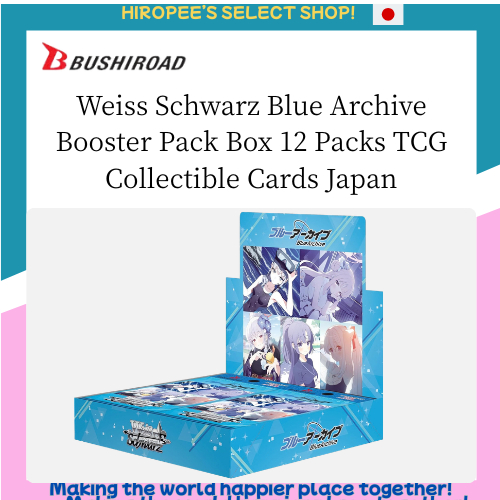 BUSHIROAD Weiss Schwarz Blue Archive Booster Pack Box 12 Pacotes TCG Cartões Colecionáveis Japão