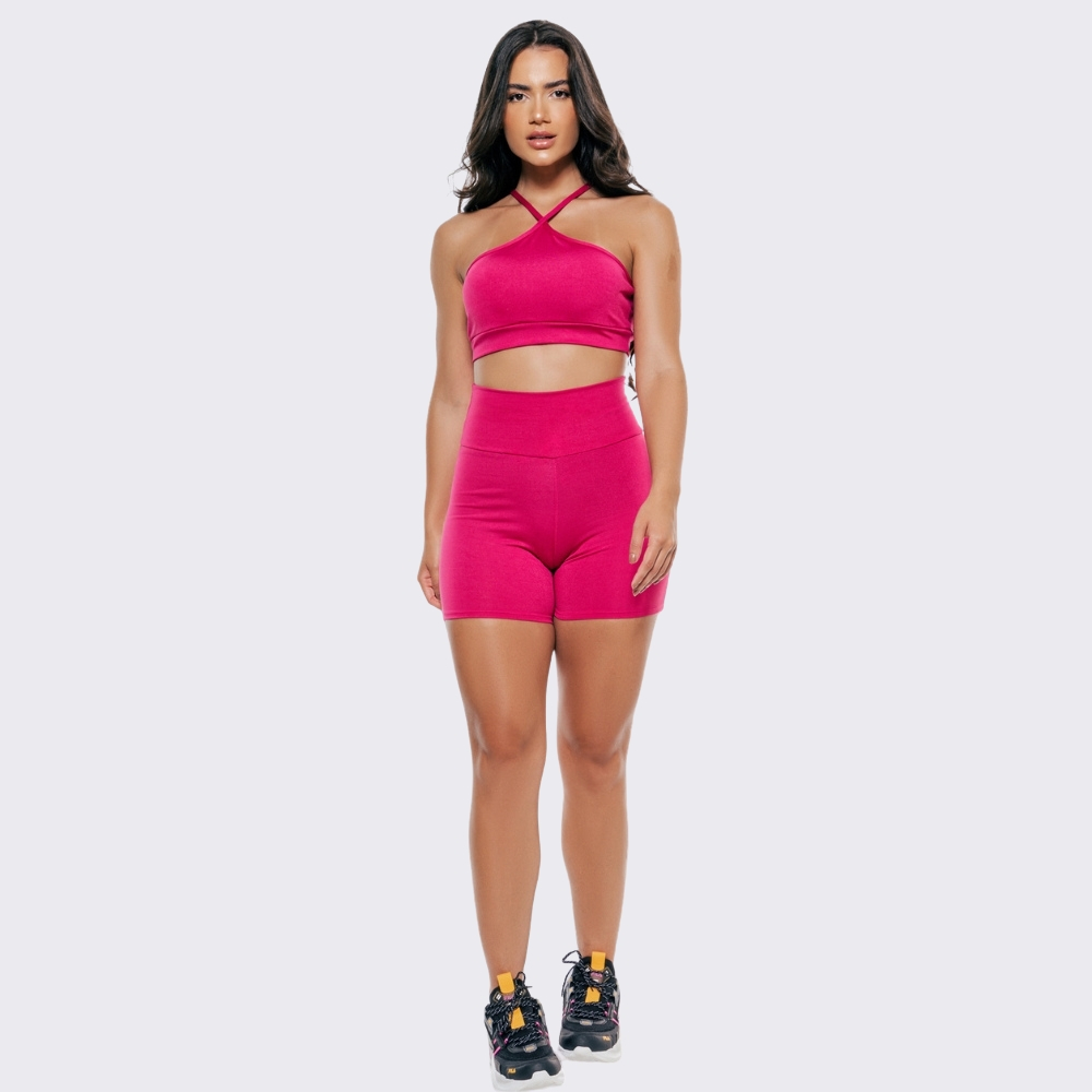 Promoçao Conjunto Fitness Academia Grace Rosa Pink Feminino AQN SPORT
