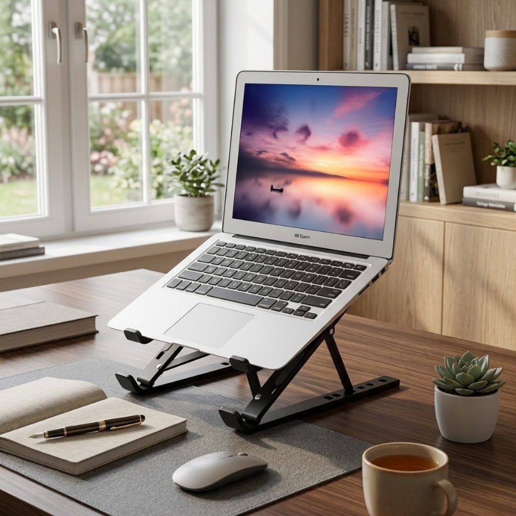 Suporte Notebook Aluminio Portátil Ergonômico Articulado Mesa Home Office Laptop Tablet Dobrável Ajustável Ventilado