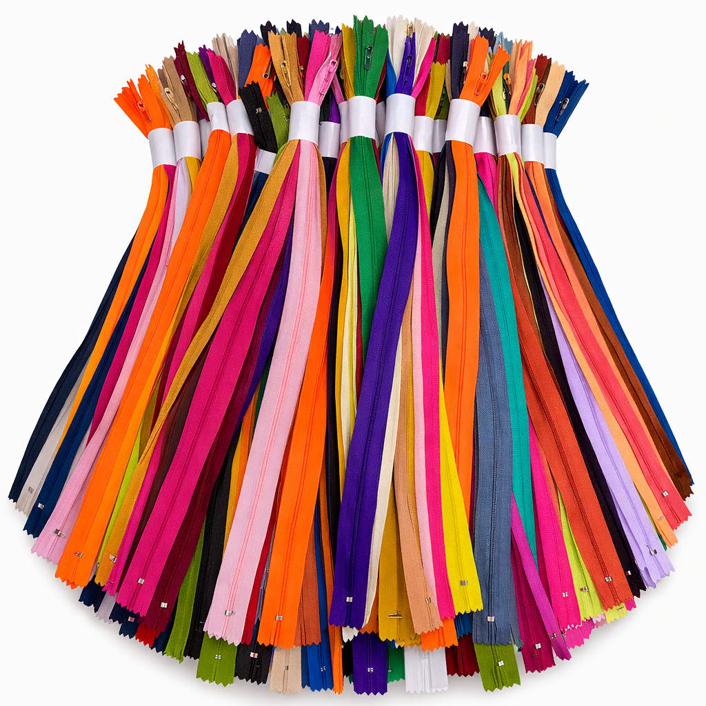 Zíper de Nylon Comum 40 CM - Cores Sortidas - Kit C/ 10 Unidades — imagem 2 de 2