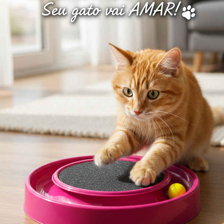 Arranhador para Gatos Redondo com Bolinha Brinquedo Pet Interativo Relax Antiestress Cat em Oferta na Shopee