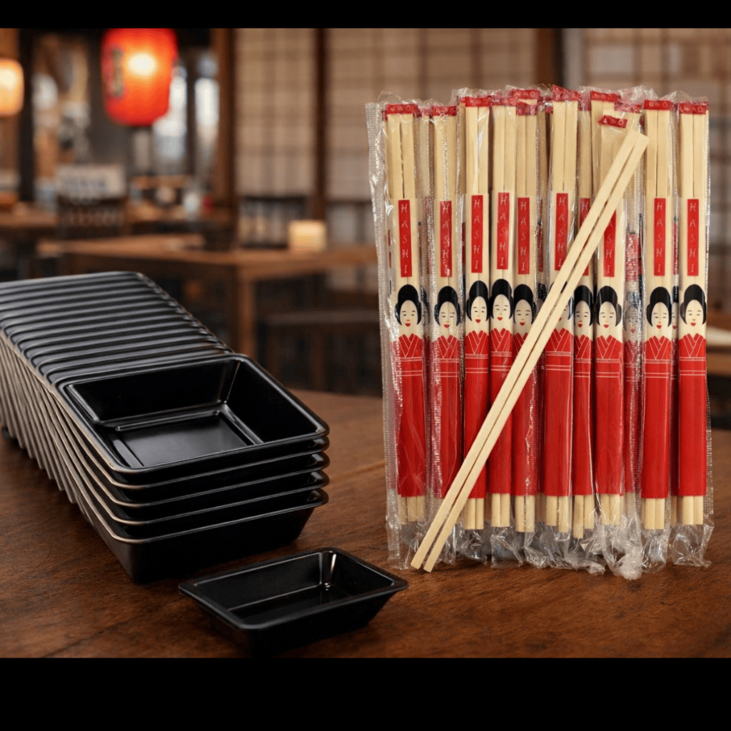 Kit Pares de Hashi +  Berço molheira de shoyu - Para sushi, restaurante, delivery em Oferta na Shopee