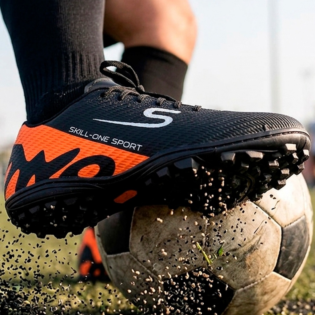 Chuteira Society Masculina Skill One Sport Futebol Gramado Sintético Antiderrapante Leve Confortável