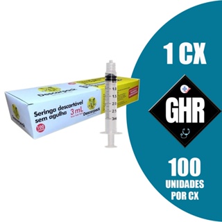 Seringa Descartável 03 Ml Luer Lock Estéril C/100 Und - Descarpack em Oferta na Shopee