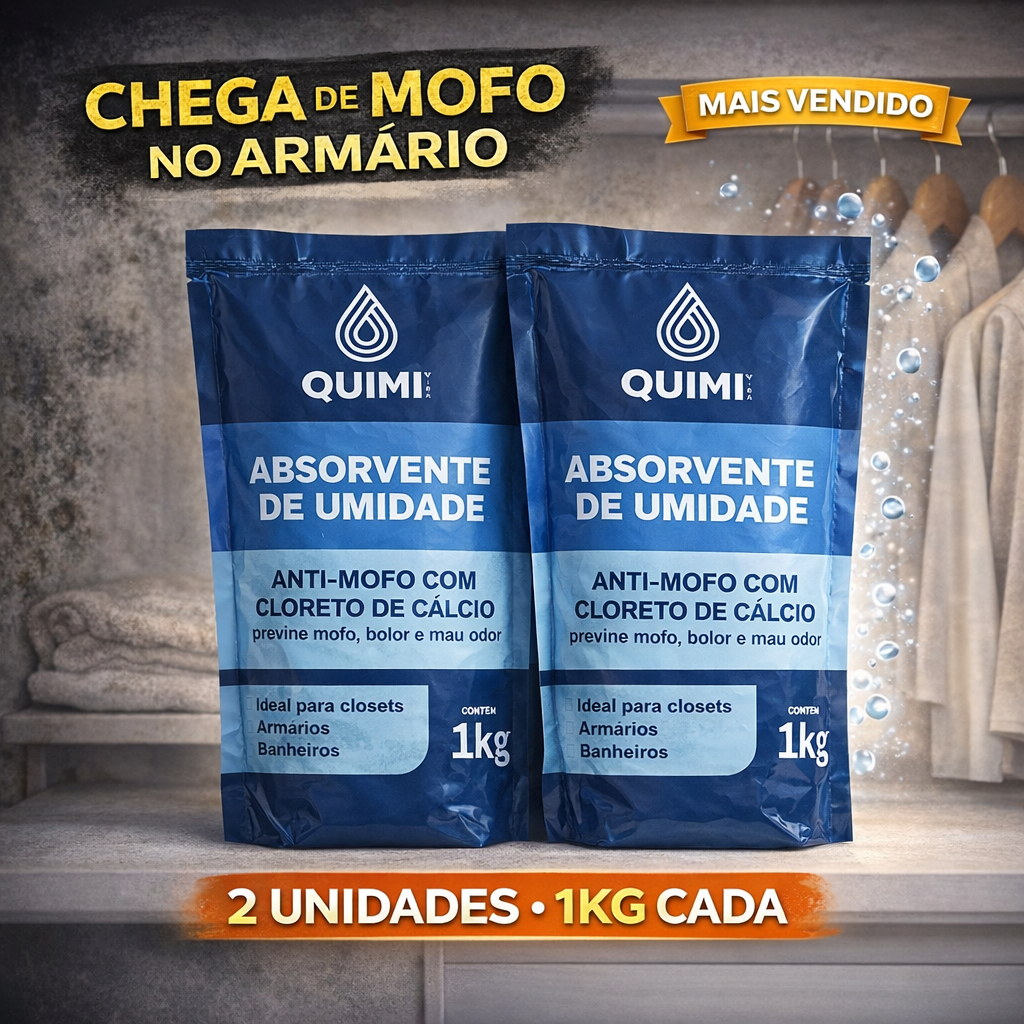 Kit 2kg Cloreto de calcio 100% puro anti mofo desumidificador guarda roupas e armários em bolinhas