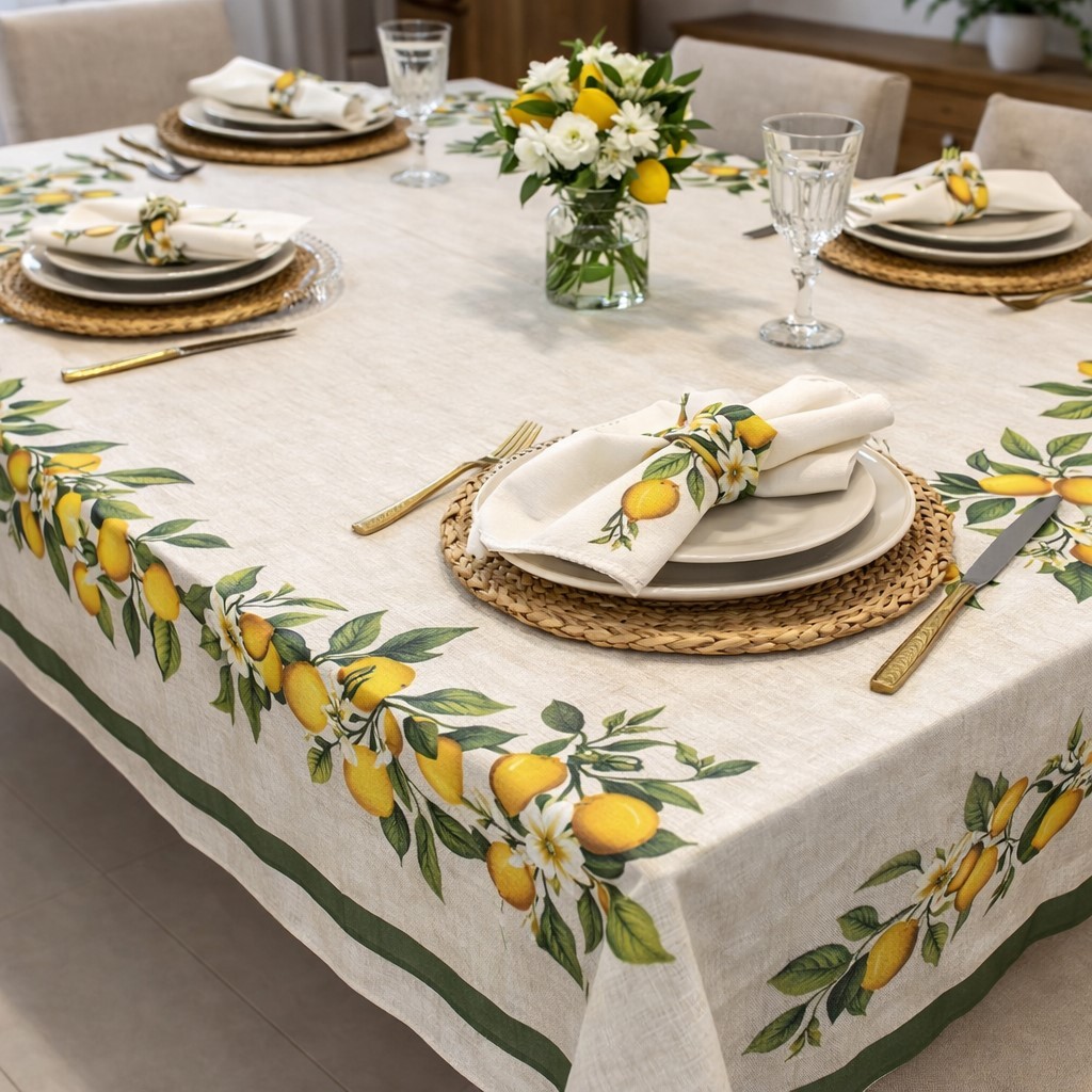 Toalha de Mesa Quadrada  em Tecido - 4 lugares (1,40m x 1,40m)