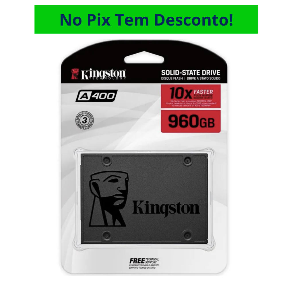 SSD Kingston 960GB /500GB/480GB/240GB/128GB/1TB WD Green/Sandisk/Adata/Alltek/Crucial Jogos Console