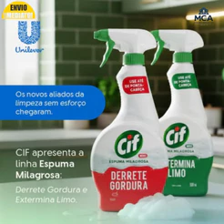 Kit Cif Espuma Milagrosa Derrete Gordura e Extermina Limo 500ml Limpeza Pesada