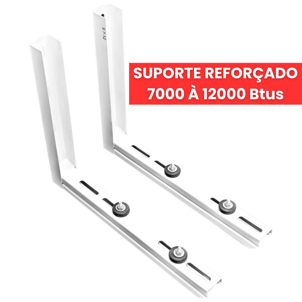 Suporte Ar Condicionado Split 7000 a 12000 BTUs 400mm Reforçado Par Completo Aço
