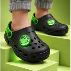 Sandália Led Infantil Para Meninos Dinossauro E Aranha Led Super Em Alta