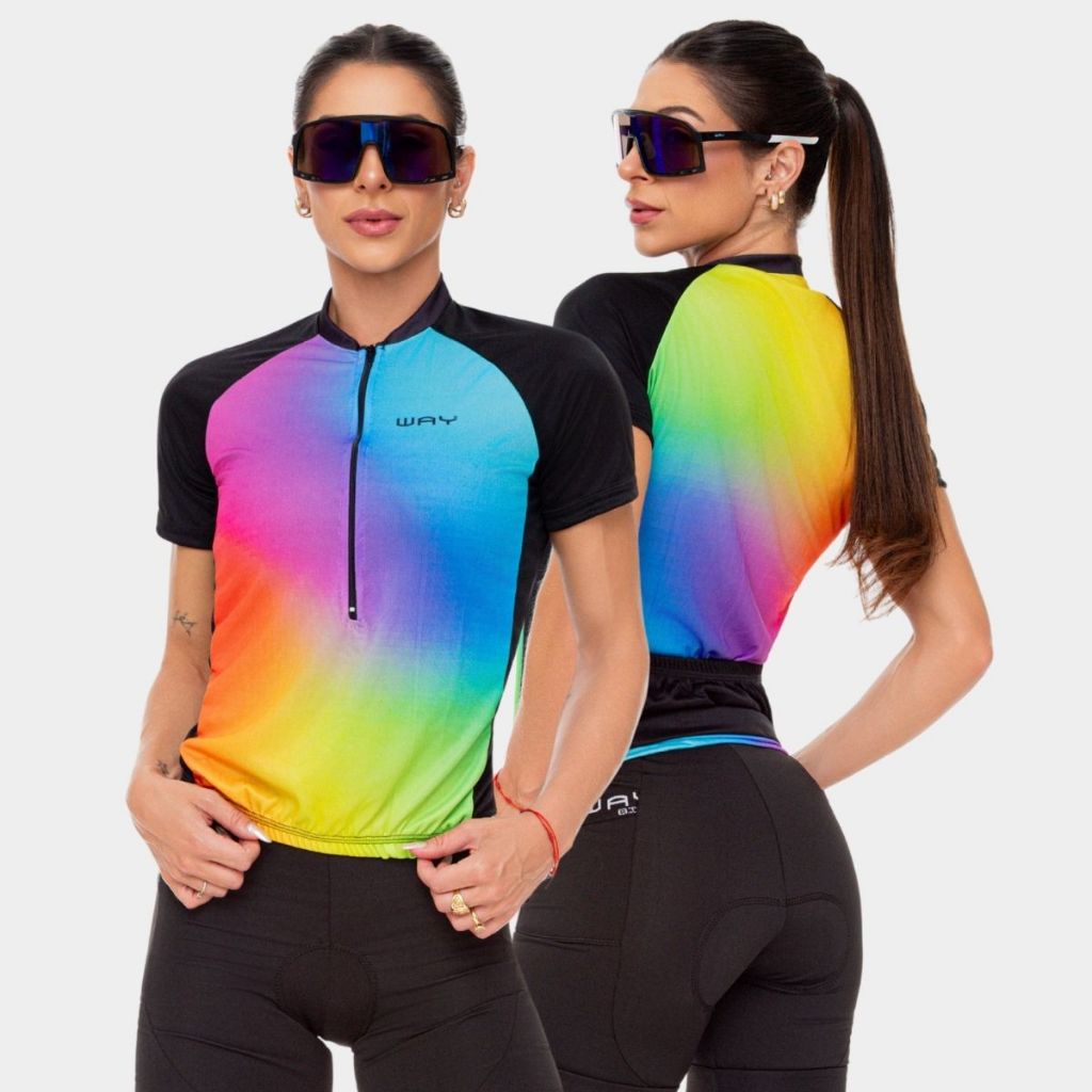 Camisa Camiseta Mulher de Ciclismo Ciclistas Way Bike Bolso Proteção Solar UV50 Respirável MTB Speed
