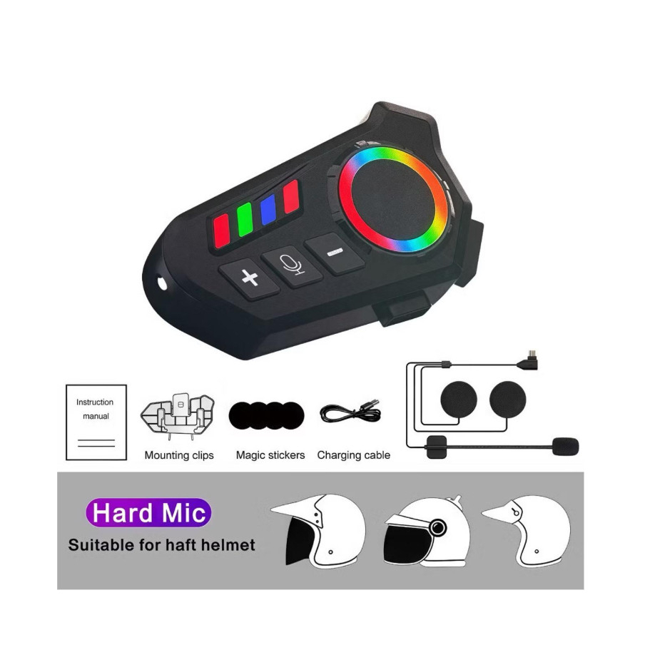 Fone De Ouvido hard micro K06 Para Capacete Bluetooth Headset Rgb Sem Fio