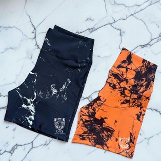 Kit 2 Shorts Feminino Academia Marmorizado Roupa Fitness Treino Ioga Corrida Modelador em Oferta na Shopee