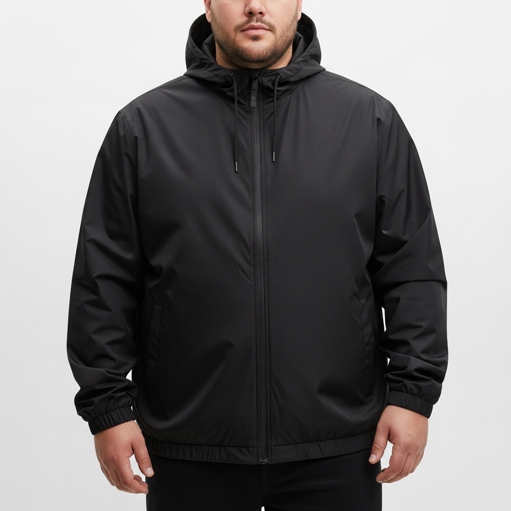 Jaqueta Corta Vento Impermeável Plus Size Unissex Com Capuz Leve Do G1 ao G4