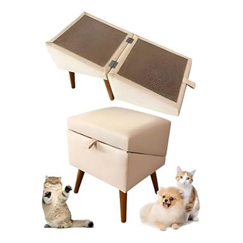 Puff Rampa Pet Escada 2 em 1 Antiderrapante Cachorro Gato Decoração Sala de Estar Para Sofá