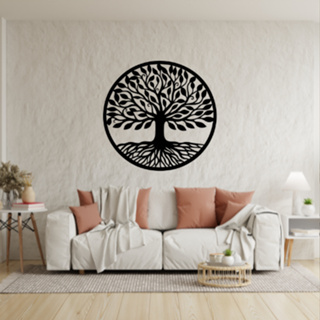 Quadro Mandala Árvore Da Vida Em Mdf Preto 30cm Grande em Oferta na Shopee