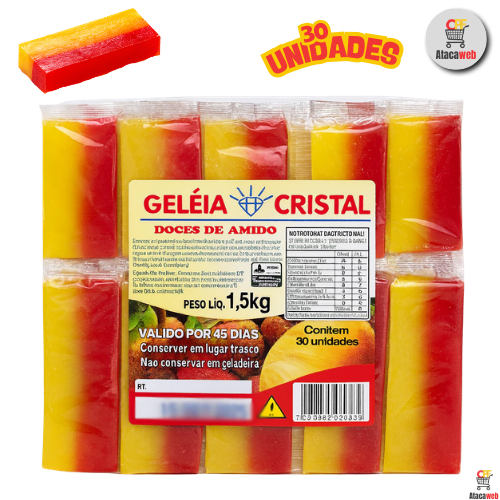 Geleia D´Água Tradicional 50g C/ 30 Unidades - Cristal em Oferta na Shopee