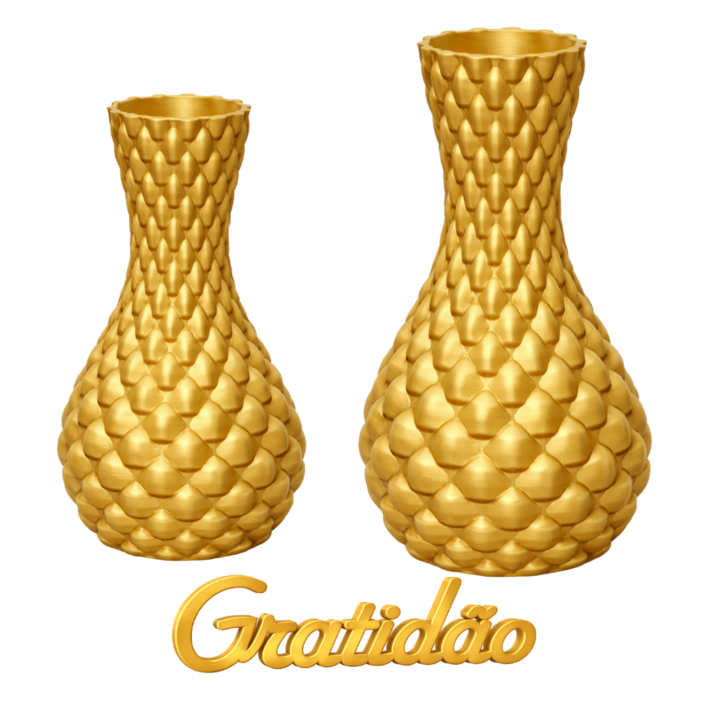 Kit 2 Vasos Decorativos com Letreiro Gratidão em PLA 3D | Decoração Moderna em Oferta na Shopee