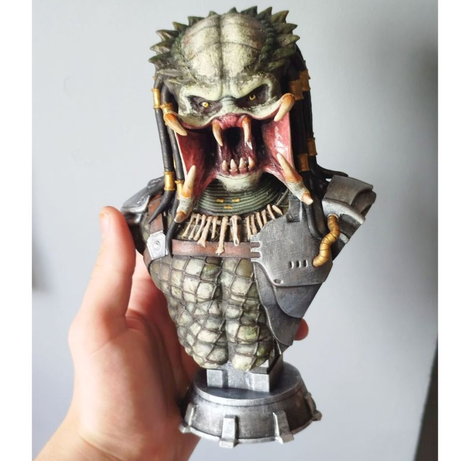 Busto Predador Exclusivo - 21cm - Peca de decoração filme Alien vs Predador