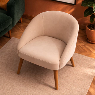 Poltrona Lua Veludo Estofada Decorativa Luxo para Sala de Jantar, Recepção, Penteadeira, Sala de Est