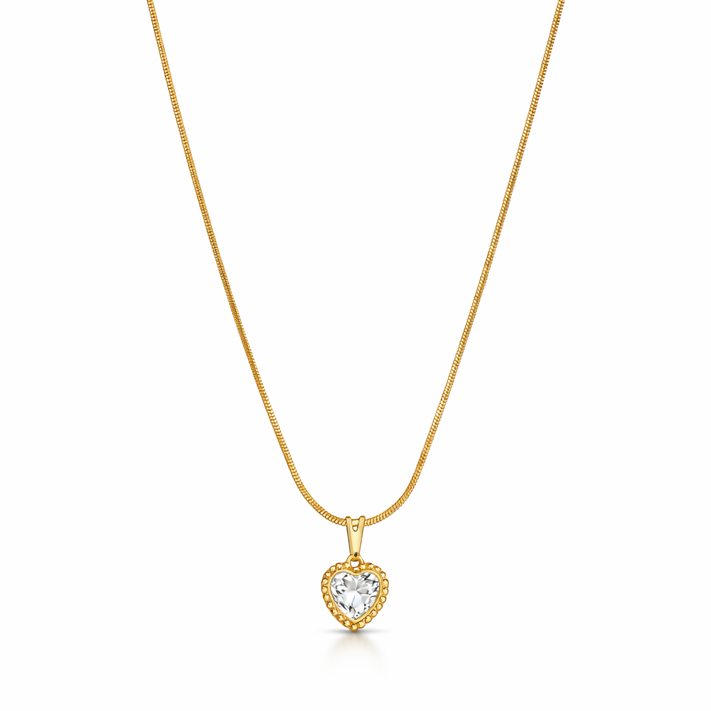 Corrente Feminina Coração Zircônia Folheada Ouro e Prata + Garantia em Oferta na Shopee