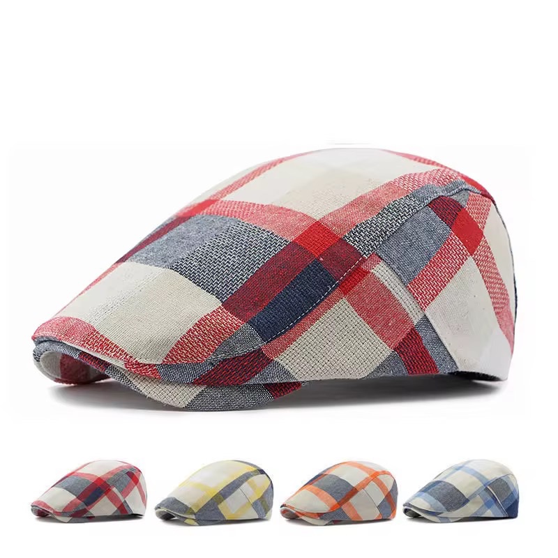 Cap Boina Bulier Modas Inglesa Peaky Shelby Xadrez Listrada Italiana Bege Azul Cinza Vermlho